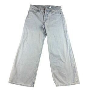 &DENIM Jeans Women 6 Blue Baggy Wide Low Waist Light Wash Loose Fit 100% Cotton